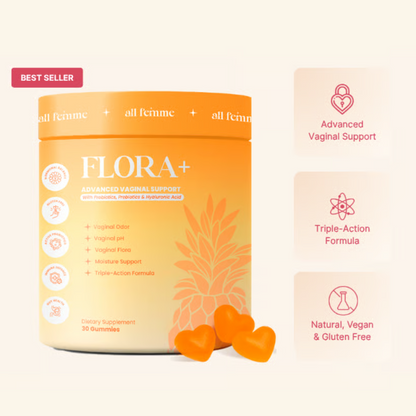 Flora Plus Vaginal Probiotic Gummies | Restore pH Balance & Healthy Feminine Flora, Hormone-Free