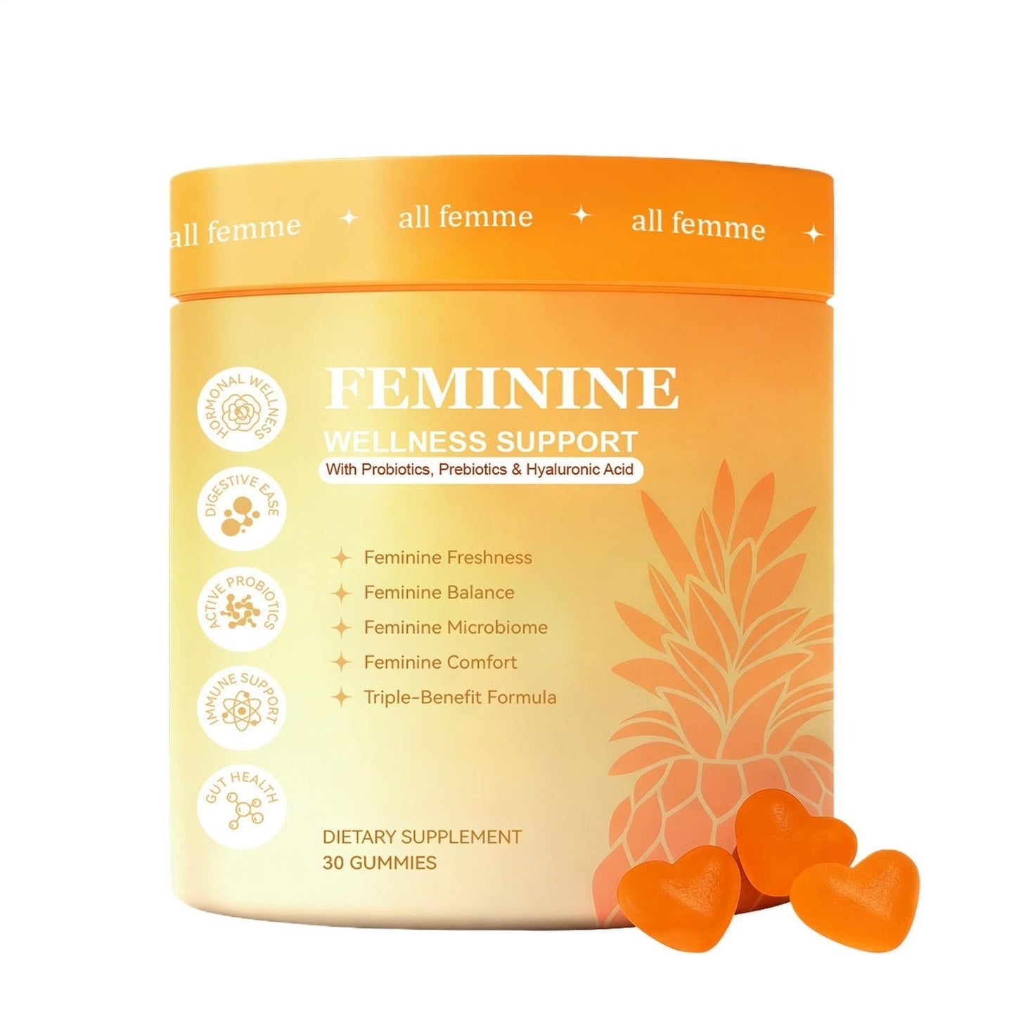 Flora Plus Vaginal Probiotic Gummies | Restore pH Balance & Healthy Feminine Flora, Hormone-Free