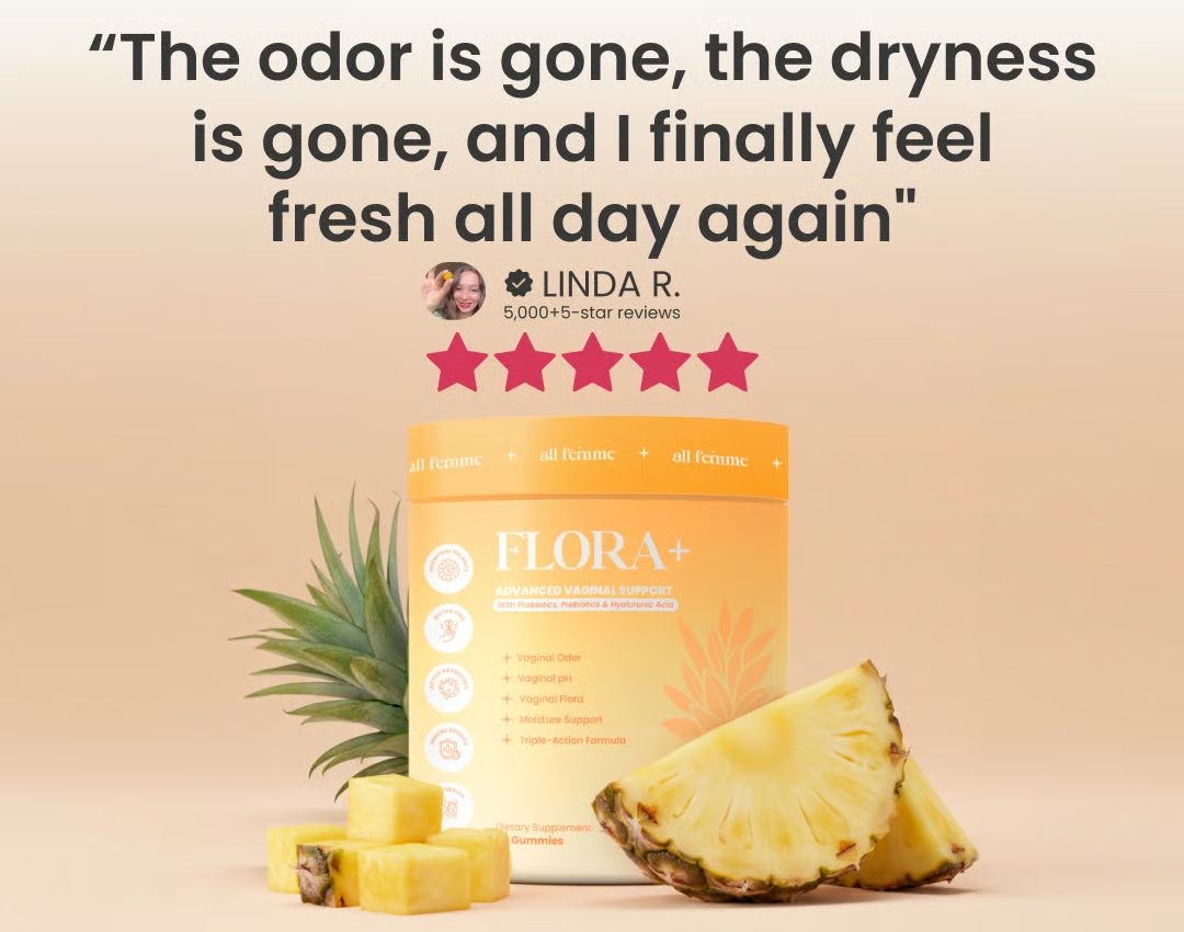 Flora Plus Vaginal Probiotic Gummies | Restore pH Balance & Healthy Feminine Flora, Hormone-Free